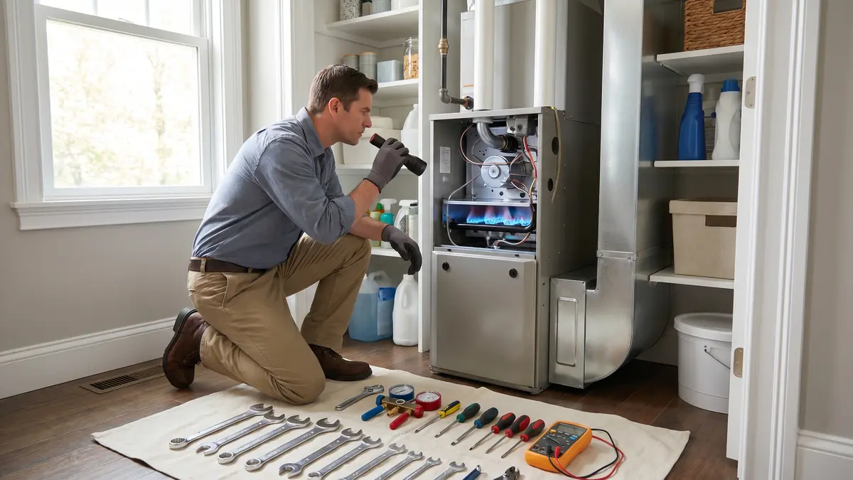 Furnace Repair Sacramento — PRO MAX technician at work