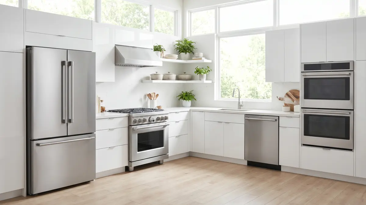 Premium stainless steel kitchen appliances serviced by PRO MAX